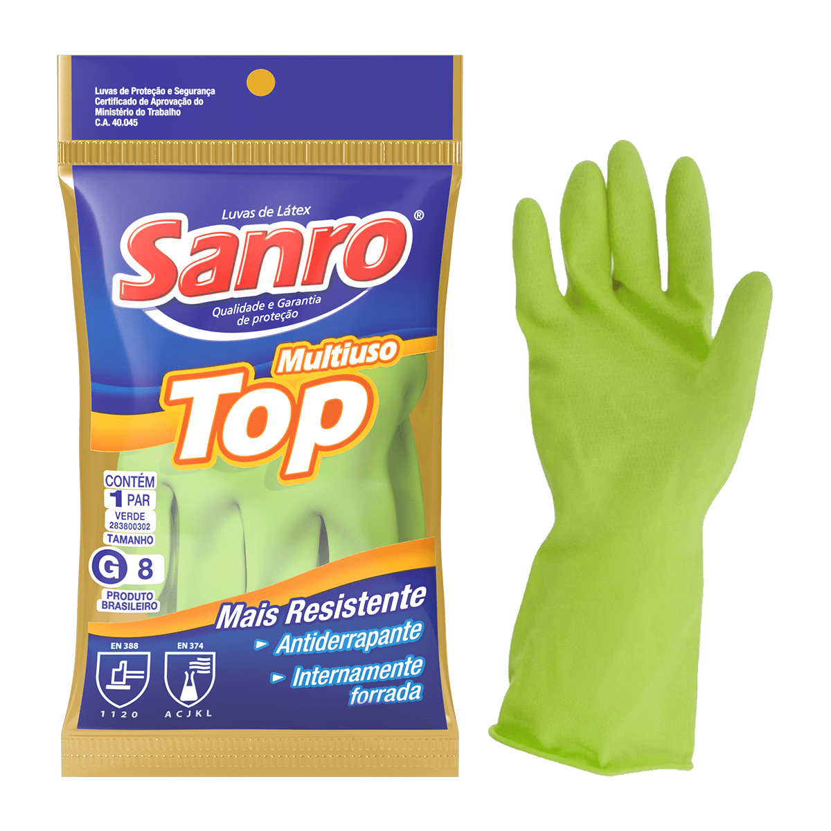 LUVA FORRADA VERDE SANRO TOP G