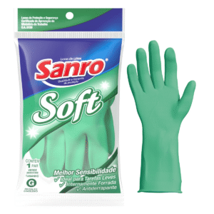 LUVA FORRADA VERDE SANRO SOFT M
